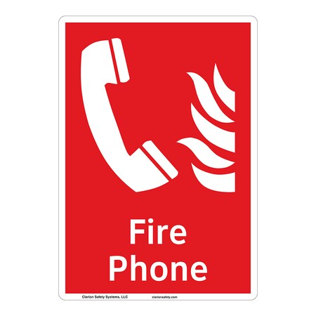 ANSI/ISO Compliant Fire Phone Safety Signs Indoor/Outdoor Aluminum (BE) 12 X 18